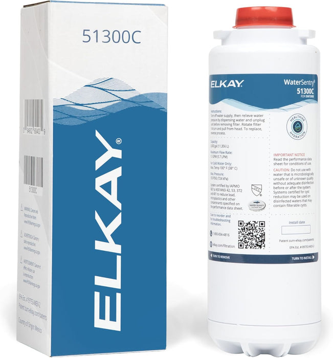 Elkay WaterSentry 51300C Lead + Microplastics NSF/ANSI Certified Filter (Bottle Fillers)