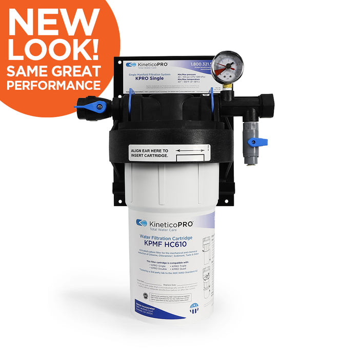 KPMF HC610 - HC Series, 10" filtration system (Formerly Selecto SMF 108-010) Part Number: KPMF HC610 (cartridge) + KP-300-777 (single manifold) + System Part #: KP-SYS-HC610