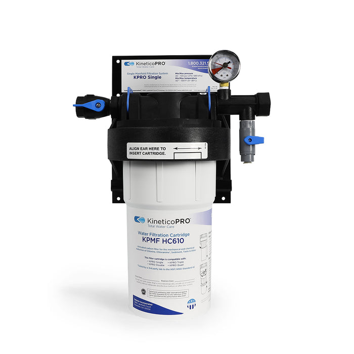 KPMF HC610 - HC Series, 10" filtration system (Formerly Selecto SMF 108-010) Part Number: KPMF HC610 (cartridge) + KP-300-777 (single manifold) + System Part #: KP-SYS-HC610