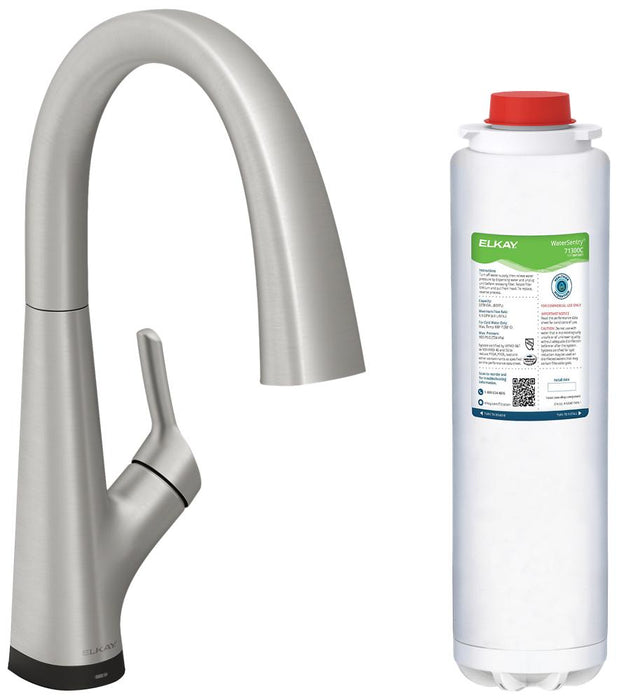 Elkay LKAV7051F Avado® Single Hole 2-in-1 Kitchen Faucet with Filtered Drinking Water (Lustrous Steel)
