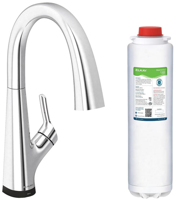 Elkay LKAV7051 Avado Single Hole 2-in-1 Kitchen Faucet with Filtered Drinking Water (Chrome)