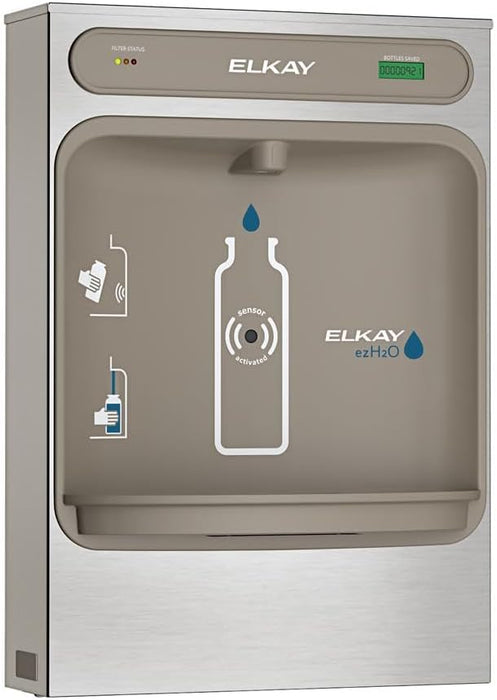Elkay LZWSSM EZH2O Surface Mount Bottle Filling Station with Hands Free Operation, and Filter - Stainless Steel